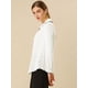 thumbnail image 4 of Blusa De Manga Larga Con Cuello Peter Pan Y Volantes Para Mujer Blanco XL, 4 of 6