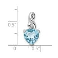 thumbnail image 6 of Auriga Fine Jewelry 925 Sterling Silver Diamond and Lt Swiss Blue Topaz Heart Pendant (L- 18mm, W-9mm) for Women, 6 of 6