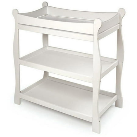 Badger Basket Sleigh Changing Table White Badger Basket Sleigh Changing Table White