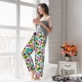 thumbnail image 4 of Uemuo Watercolor Flowers Pattern Women's Wide Leg Palazzo Lounge Pants with Pockets Light Weight Loose Comfy Casual Pajama Pants-X-Large, 4 of 9