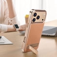 thumbnail image 3 of Sleektime For iPhone 17 Pro Case, Business PU Leather Premium Shock-Absorbent PC+TPU Back Cover with Hidden Kickstand, Magnetic Wireless Charging Anti-Scratch Case For iPhone 17 Pro,Silver, 3 of 10