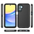 thumbnail image 5 of Hotpom Samsung Galaxy A15 5G Heavy Duty Shockproof Dustproof Phone Case with Black Belt Clip, Black and Black, 5 of 5