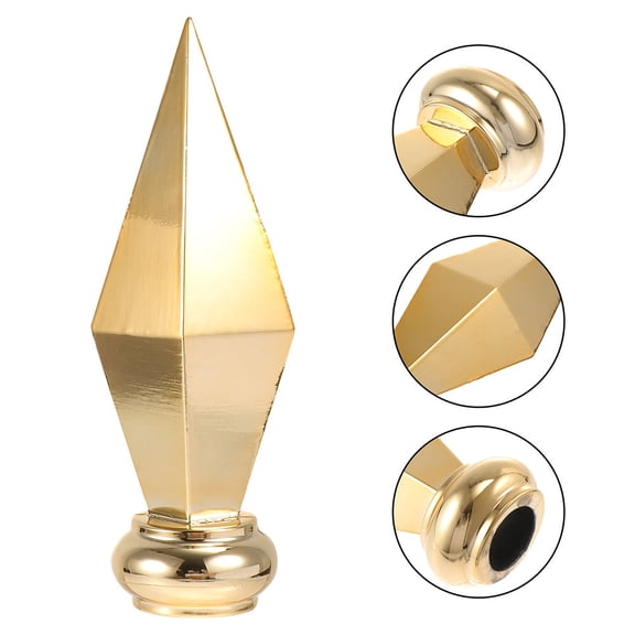 CIMAXIC 2Pcs Golden Flagpole Toppers for Round Flag Pole Finial and Decorative Purposes