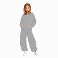 thumbnail image 4 of Zuwimk Toddler Boy And Girls Clothes Long Sleeve Solid Color Hoodie Sweatshirt & Pant 2PCS Fall Outfits(T041-Grey), 4 of 4