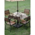 thumbnail image 4 of Outdoor Tablecloths with Umbrella Hole & Zipper, Vintage Flowers 54x54 Inch Square Tablecloths, Wooden Birds Retro Art Farmhouse Waterproof Table Cloth, Patio/Pool/Picnic Table Covers, 4 of 8