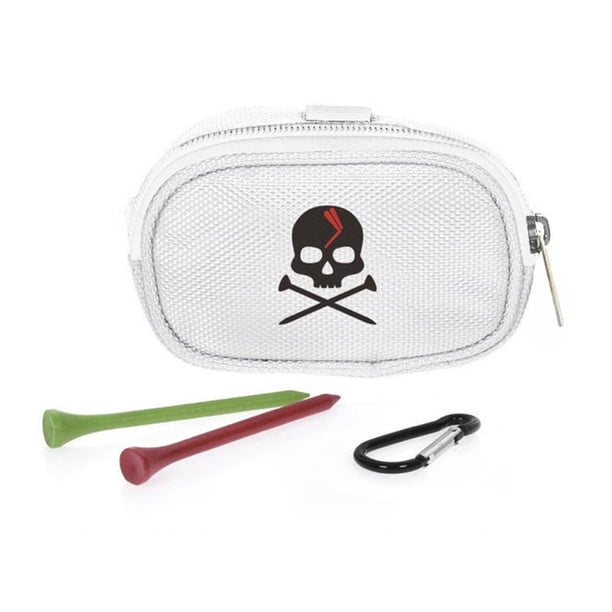 Bolsa para pelotas de golf, soporte para tee, bolsa de almacenamiento, portátil, calavera, bolso de golf (blanco) Tmvgtek Otros Deportes y Recreación