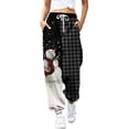 thumbnail image 1 of Pantalones deportivos casuales holgados con estampado navideño para mujer de Europa y América Pantalones casuales para mujer, 1 of 5