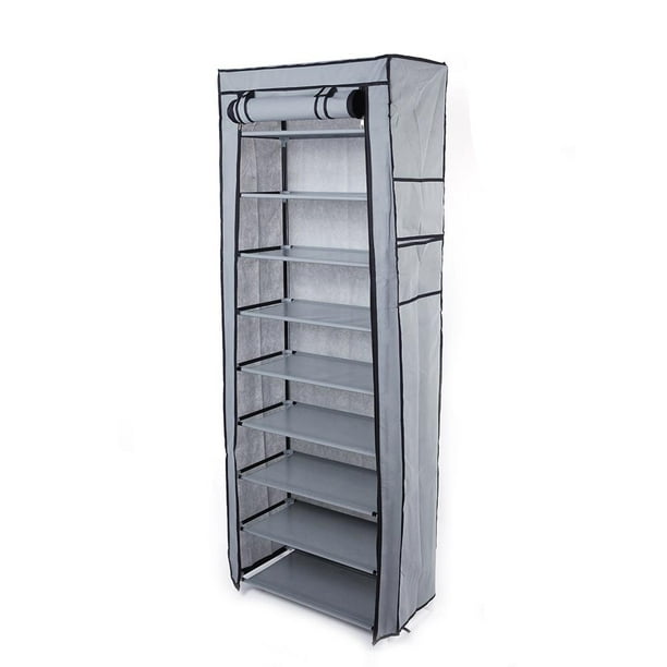 Ktaxon 10 Tiers Shoe Rack with Dustproof Cover Closet, Shoe Storage