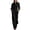 *Black, variant on ClodeEU Women's Button Down Collared Long Sleeve Jumpsuit,High Waist Wide Leg Romper with Pockets ,Women's Plus L
