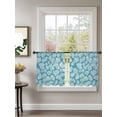 thumbnail image 2 of Ocean Marine Life Sheer Curtains 2 Panels Set Retro Blue Shell Conch Line Lihgt Filtering Rod Pocket Voile Drape, Semi Sheer Window Curtains for Bedroom Living Room, 52"x54", 2 of 5