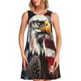 thumbnail image 1 of Balery Retro American Eagle A Vestidos de verano para mujer con estampado: vestido holgado sin mangas, vestido playero informal y cómodo para días calurosos., 1 of 7