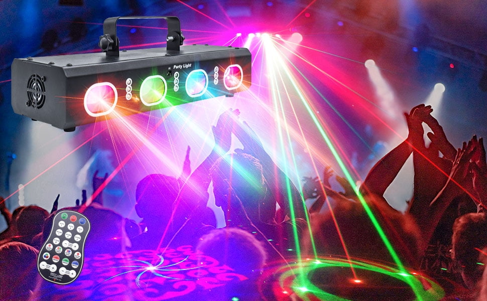 Party Lights DJ Disco Lights, 3D Effect Sound Sensing Laser Flash Stage Projector Home Show Christmas Halloween Party Birthday Decorations Club KTV Bar Karaoke Dance
