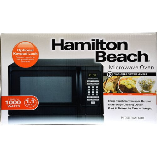 Hamilton Beach 1.1 Cu. Ft. Black Microwave,