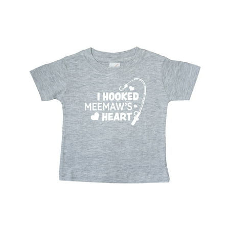 

Inktastic I Hooked Meemaw s Heart with Fishing Rod Gift Baby Boy or Baby Girl T-Shirt