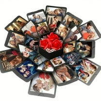 Explosion Box, 6 Faces Creative Gift Box, Love Memory DIY Handmade Photo Album Scrapbook, Surprise Birthday Gift, Wedding or Valentine's Day, 1 Pcs, 16.54x15.47"