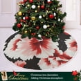 thumbnail image 2 of Elegant Red Flowers Christmas Tree Skirt Stand Mat Waterproof Floor Protection Mat for Holiday Decoration, 2 of 6
