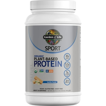 Garden of Life Sport Organic Plant-Based Protein Powder, Vanilla, 30g Protein, 1.8lb, 28.4oz