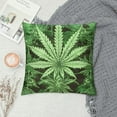 thumbnail image 2 of Autua Marijuana Leaf Graphic Decorative Cushion Throw Pillow Cover for Home Couch Living Room Bed Sofa - Durable Material, Multipurpose Use, Exquisite Craft - 1PC 20x20in, 2 of 5