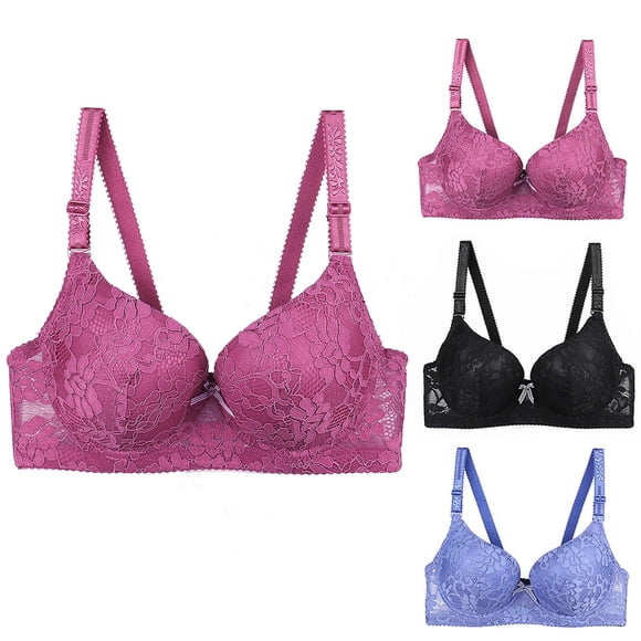 Twfbrm Soutiens-Gorge pour Femmes sous-Vêtements Féminins Affaissés, Col et Soutien-Gorge Aguichant avec Dentelle Fine Grande Anneau en Acier Doux Soutien-Gorge Quotidien 3 Pcs Soutien-Gorge Doux Respirant