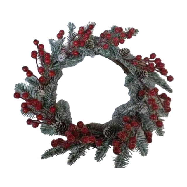 Anillo de vela de Navidad, decoración del hogar de corona de Navidad, adorno, decoración de Navidad de corona de vela para boda de Navidad en interior Estilo H