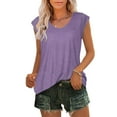 thumbnail image 2 of Timegard Womens Tank Tops Scoop Neck Cap Sleeve Comfy Summer Casual Loose Shirts Tops Blouse Basic Tee, 2 of 6