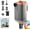 Gray, variant on Portable USB-C Rechargeable Air Pump with Camping Light, Mini Electric Inflate Deflate Pump with 5 Nozzles, for Air Mattress Pool Floats Vacuum Bags Camping