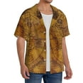 thumbnail image 4 of Haiem Vintage Map Men's Casual Shirts Short Sleeve Button Down Shirts Fashion Textured Summer Beach Shirt-3X-Large, 4 of 7