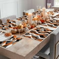 thumbnail image 5 of Orange Black Grey Abstract Stripe Placemats Set of 12, Modern Twisted Lines Table Mats Washable Heat-Insulation Non-Slip Place Mats for Kitchen Dinner Table Indoor Outdoor Decor,13x19 Inch, 5 of 9