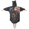 thumbnail image 2 of FORMRS Wearable Blanket Hoodie with Sleeves for Kids Cozy Flannel Sweatshirt, Black Watercolor Space, 2 of 7