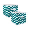 thumbnail image 1 of Design Imports CAMZ36733 11 x 11 x 11 Po. Cube de Rangement Carré en Polyester Non Tissé Chevron, Turquoise - Ensemble de 2, 1 of 1