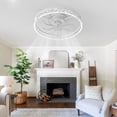 thumbnail image 6 of 20-inch Modern Ceiling Fan with Light, Remote Control, Flush Mount Dimmable LED with Stepless Color Change, 6 Speeds, Low Profile Design - White, 6 of 8