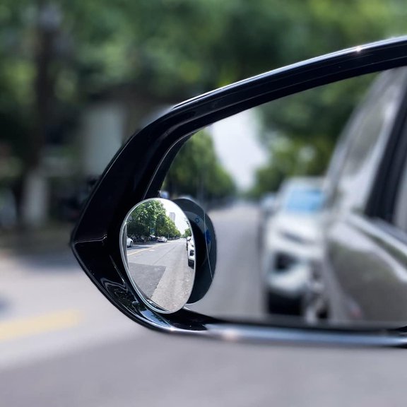 Car Blind Spot Mirror by GOLDEN ARMOR - Change Lanes w Confidence, Frameless HD Convex Glass, Seamlessly Contours to Rear View Side Mirrors, Peel & Stick (2Pack) (Egg)
