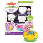 Melissa & Doug Created by Me! Favorite Things Craft Kit Set: Paint-Your-Own Flower and Heart Treasure Boxes and Butterfly Bank for Kids