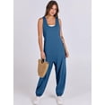 thumbnail image 3 of ANRABESS Harem Jumpsuit for Women Sleeveless Baggy Overalls Romper with Pockets, Drawstring Loose Summer One Piece Outfit Size XL, 3 of 8