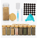 thumbnail image 1 of 12 especieros Xtellar de vidrio 120mL para Cocina con Tapas Embudo Plegable Cepillo de Limpieza Etiquetas y Marcador Organizador de Especias, 1 of 3