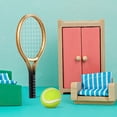 thumbnail image 5 of Oraceous Miniature Sports Tennis: 2 Sets Tennis Racket Tiny for Photo Props Model, 5 of 10