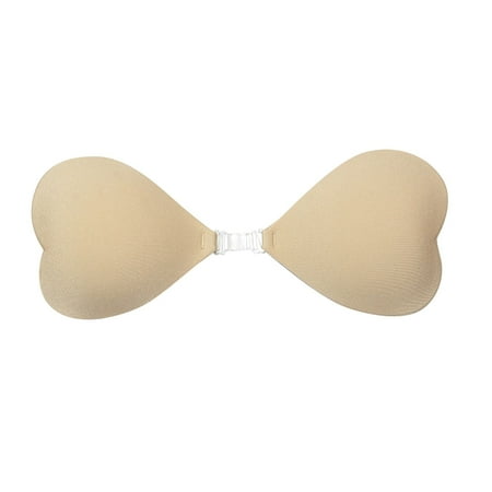 JDEFEG Sports Bra Packs for Women Women Heart Shape Sticky Bra Breathable Strapless Bra Adhesive Push Up Backless Bras for Wedding Dress Silica Gel Blue