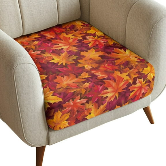 Renewold Maple Leaves Stretch Sofa Cushion Cover Soft Couch Seat Cushion Slipcover Autumn Fall Furniture Protector Washable Anti-Slip with Elastic Bottom, S