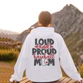thumbnail image 2 of WEAIXIMIUNG Off The Shoulder Sweatshirt Women's Baseball Lettering Slogan Print Pocket Drawstring Print Hoodie, 2 of 4