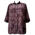 thumbnail image 1 of A Personal Touch Women's Plus Size 3/4 Sleeve Button-Front Tunic - Mauve Audra - 4x, 1 of 3
