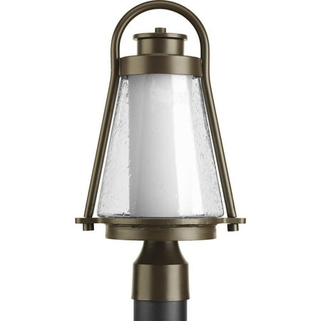 - Progress Lighting P6405 Regatta Single-Light Post Lantern with Seeded Glass Shade