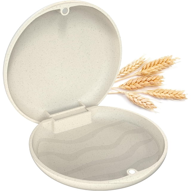 RALEGY Retainer Case, Orthodontic Case, Retainer Case Slim, Mouthguard Case, Wheat Straw Box, Yellow