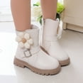 thumbnail image 2 of nsendm Female Shoes Little Kid Big Kids Shoes Size 6 Thick Soled Girls Mid Length Boots Comfortable Soft Soled Leather Short Boots Noisy Shoes for Kids White 11.5, 2 of 7