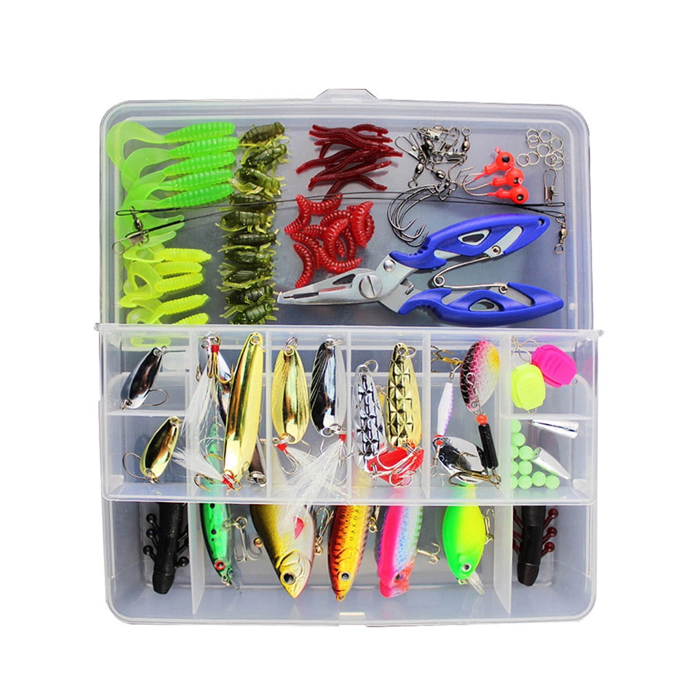 15 assorted jointed plugs in cantilever tackle box pike/predator fishing