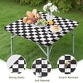 thumbnail image 4 of Black and White Checkered Pattern Square Fitted Tablecloth with Elastic Edge,Square Table Cover,Washable Elastic Table Cover for Home Kitchen Party Decor 36"x36", 4 of 6