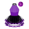 thumbnail image 2 of vastwit Girls Sequin Ballet Tutu Dress Sparkly Sleeveless Jazz Dance Leotards Costume+Headwear Set Purple 12, 2 of 5