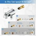 thumbnail image 4 of All Metal Tub Spout with Diverter Chrome, Fits 1/2” or 3/4" Threaded Pipes, Bathtub Faucet with Shower Diverter for Convenient Water Control, 4 of 11