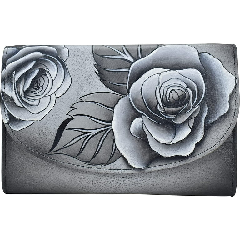 Anna by Anuschka Women's Hand Painted Leather Two Fold Wallet