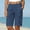 Blue, variant on No Boundaries Bermuda Shorts for Women Knee Length High Waisted Side Split Elastic Waist Casual Long Shorts