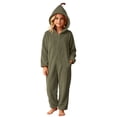 thumbnail image 2 of BRGZLK Halloween Pumpkin Onesie for Boys Girls 2026 Trendy Cute Long Sleeve Flannel Soft Cozy Plush Hooded Jumpsuit Winter Warm Fuzzy One Piece Jumpsuits Army Green 6-7 Years, 2 of 7